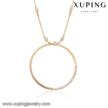 43423 Wholesale high-end lady jewelry simple design hoop pendant necklace